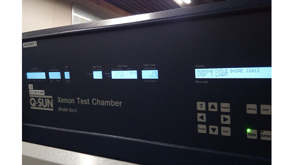 accelerated weathering of automotive interior to SAE J2412